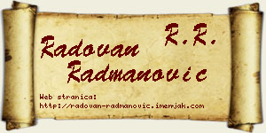 Radovan Radmanović vizit kartica